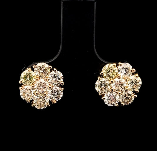 ARETES FLOR 3D AMARILLO BIG 2.9GR 2.93CT 14K 1CM