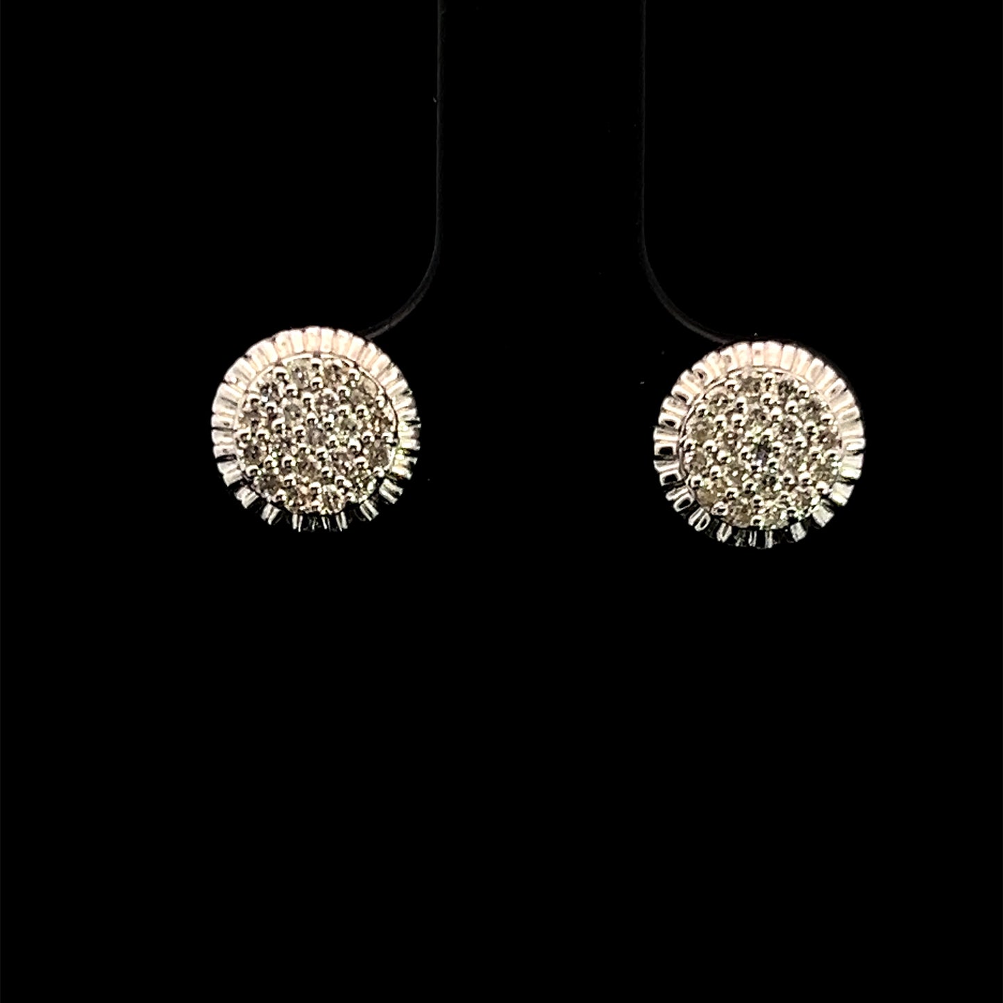 ARETES GIRASOL BLANCO 0.26CT 14K