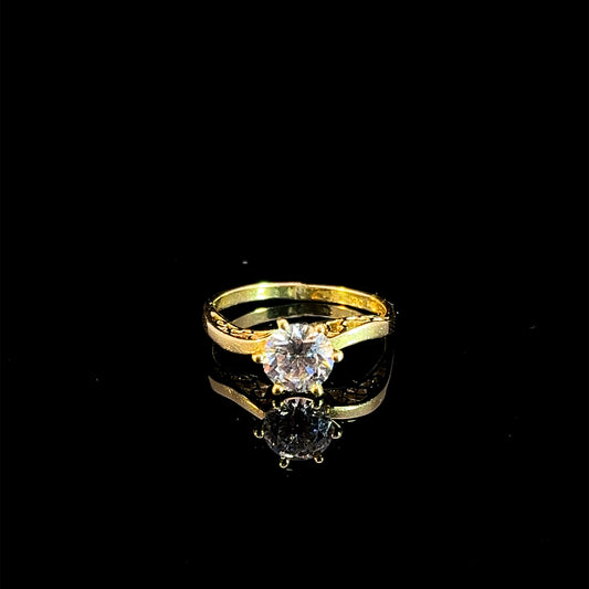 Yellow Gold Engagement Ring (CZ) 2.4GR 14K 7"