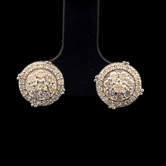 ARETES DIAMONDS FLOR BLANCO 1.58CT 14K