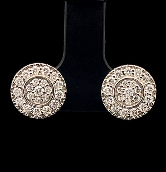 ARETES LIBRA ESTERLINA BLANCO 0.525CT 14K