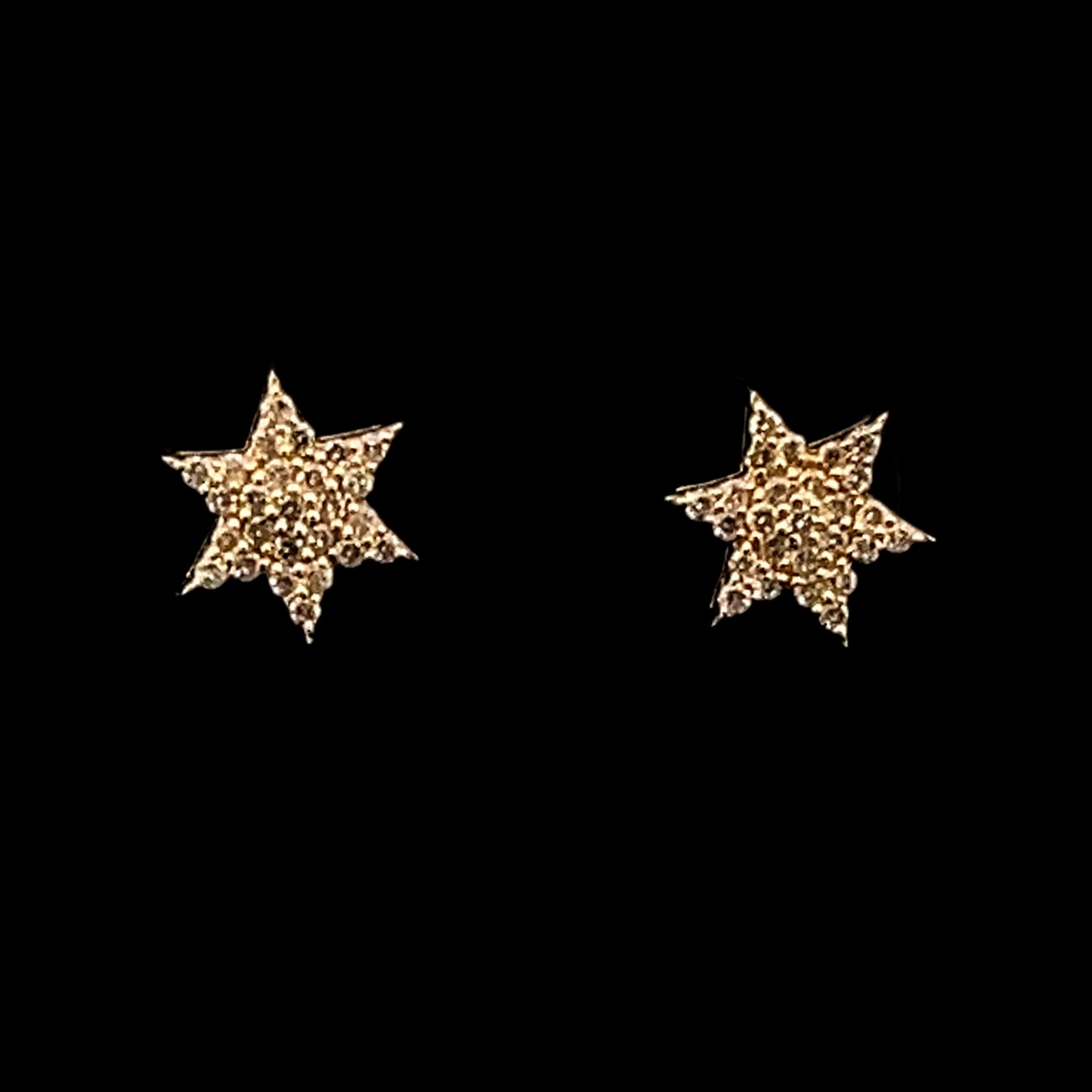 ARETES ESTRELLAS AMARILLAS DIAMANTES 1.2GR 14K 0.3CT (SLNER 0058)