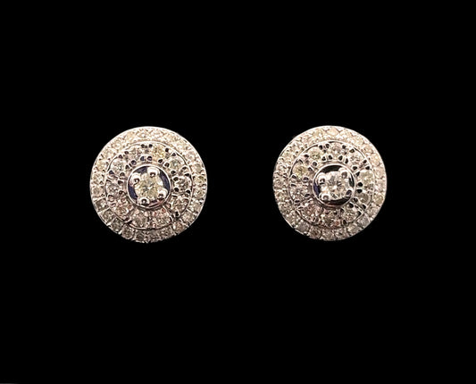 ARETES  FLOR DIAMANTES 3.2GR 1.62CT 14K