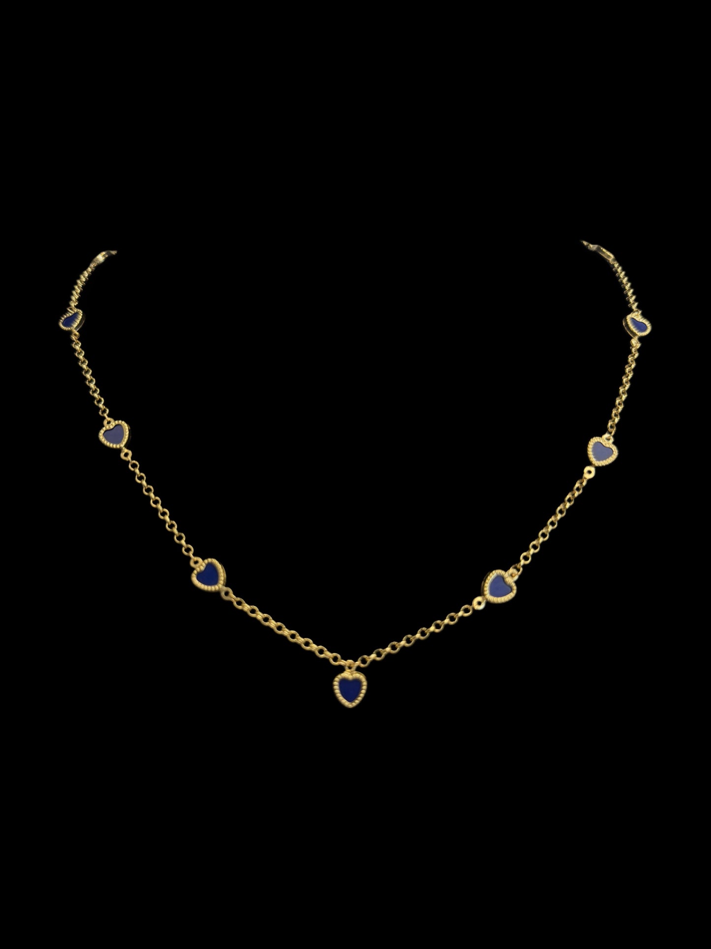 14K GOLD NECKLACE BLUE HEART (6GR 18")