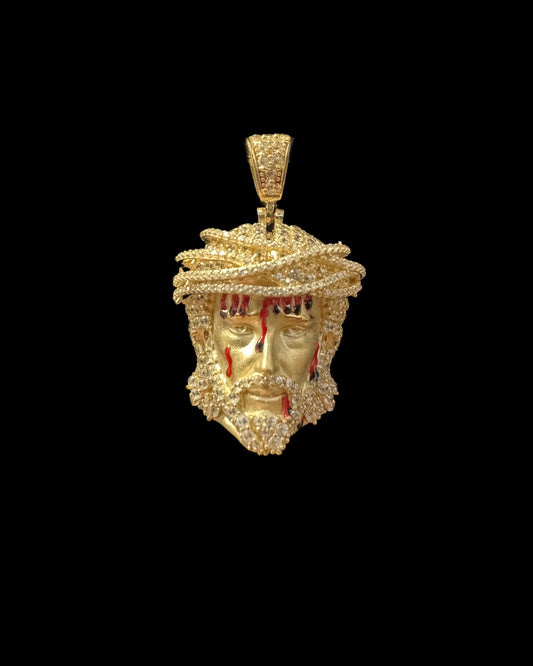 PENDANT JESUS FULL CZ ENAMEL 8GR 14K