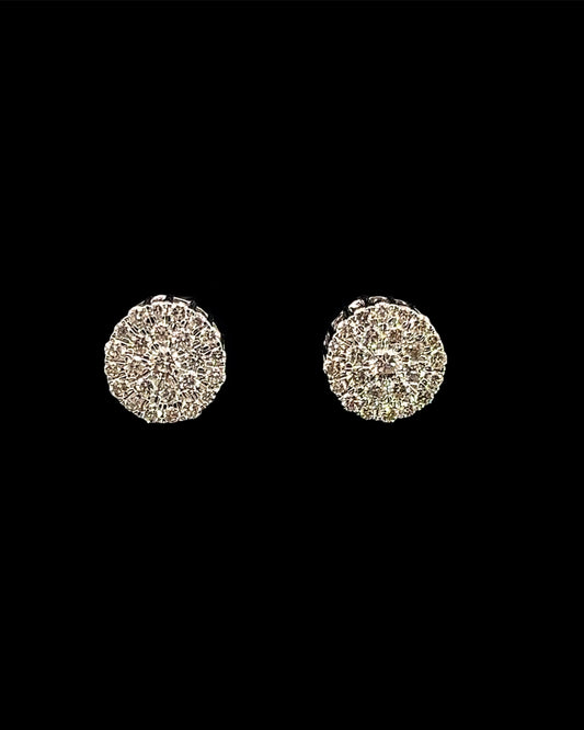 14K MEDIUM ROUND DIAMOND EARRINGS (1.21CT 9.73MM 2.8GR )