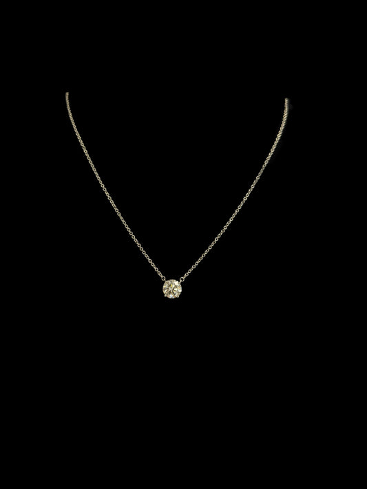 14K WHITE GOLD NECKLACE LAB DIAMOND (3.4GR 18")