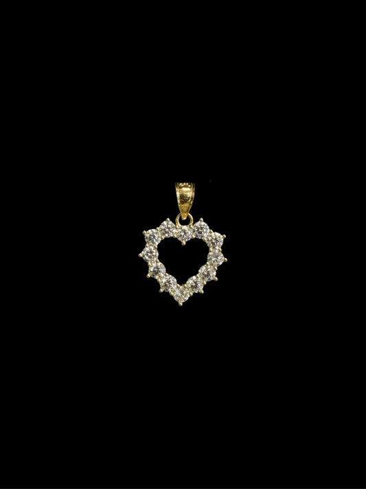 14K HEART PENDANT CZ (2.6GR)