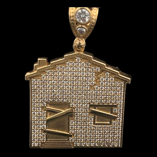 Trap House Pendant CZ 7.5GR 14K