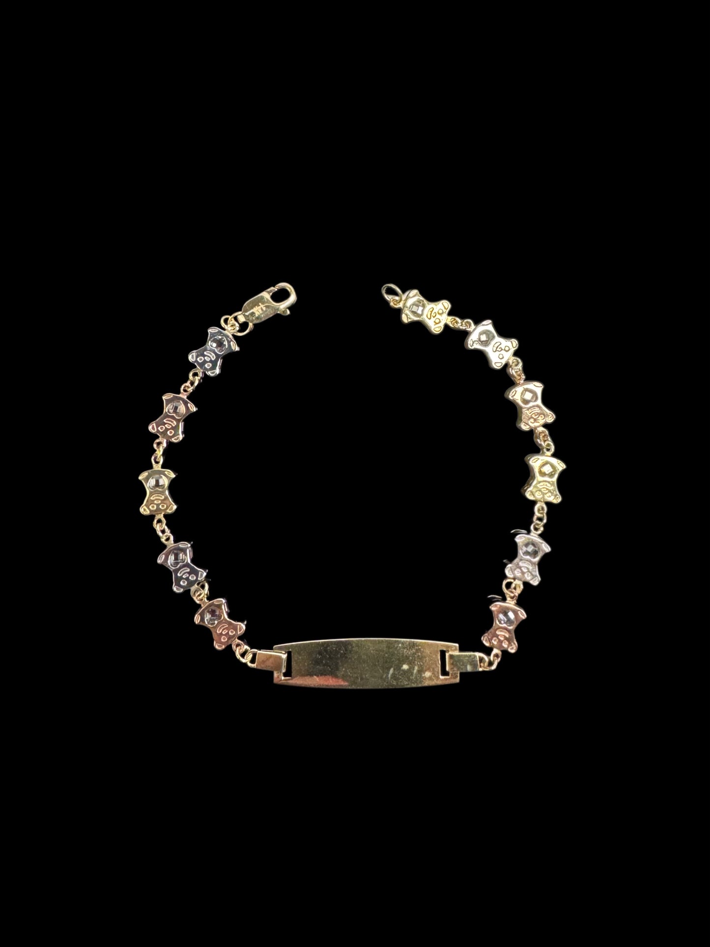 14K GOLD BABY ID BEAR BRACELET (3GR 6")