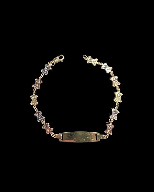 14K GOLD BABY ID BEAR BRACELET (3GR 6")