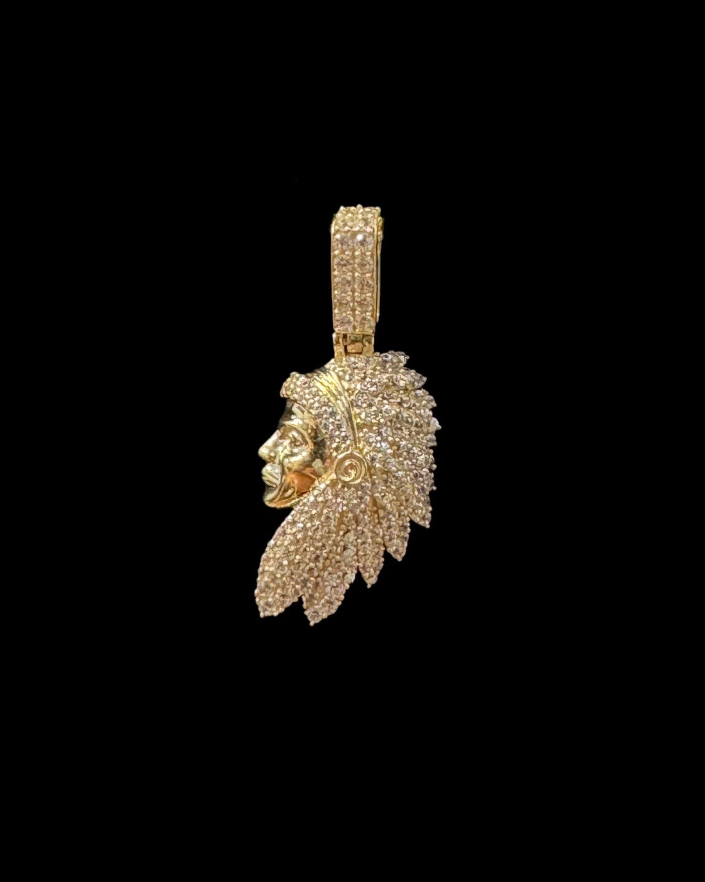 PENDANT CABEZA INDIO FULL CZ 4.1GR 14K
