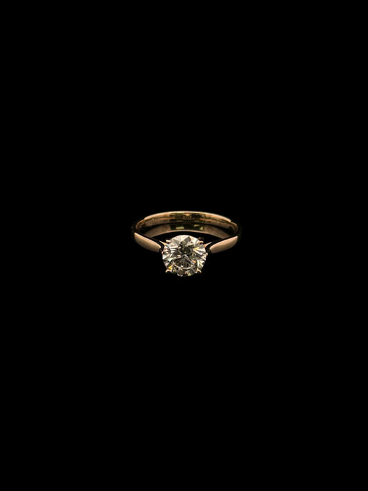 14K GOLD LAB DIAMOND ENGAGEMENT RING (2.2GR 0.585CT 8")
