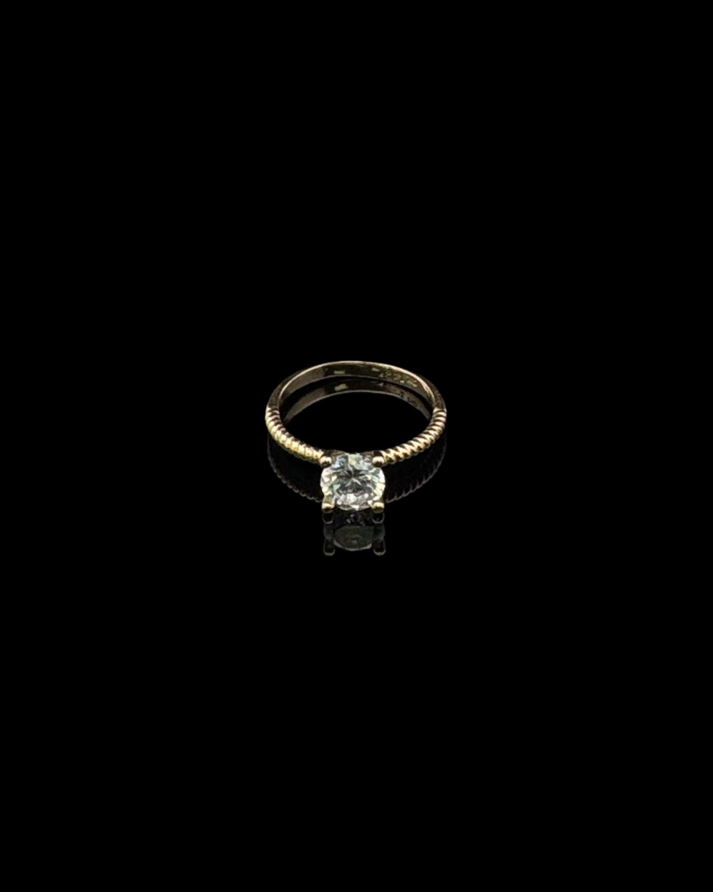 14K GOLD CZ ENGAGEMENT RING (2.2GR 6.5")
