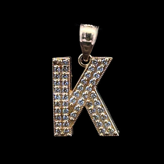 PENDANT LETRA K CZ 1.6GR 14K