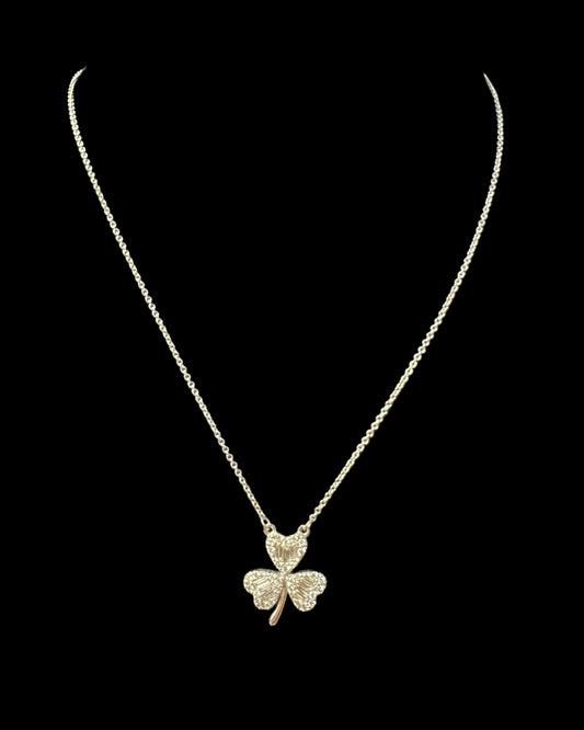 Clover Necklace 0.47CT 3.7GR 14K 16"