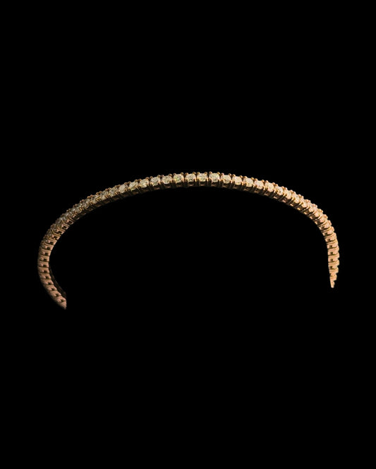 Pulsera de tenis de oro rosa de 2,46 quilates, 6,5 gr, 2,3 mm, 14 quilates, 7"