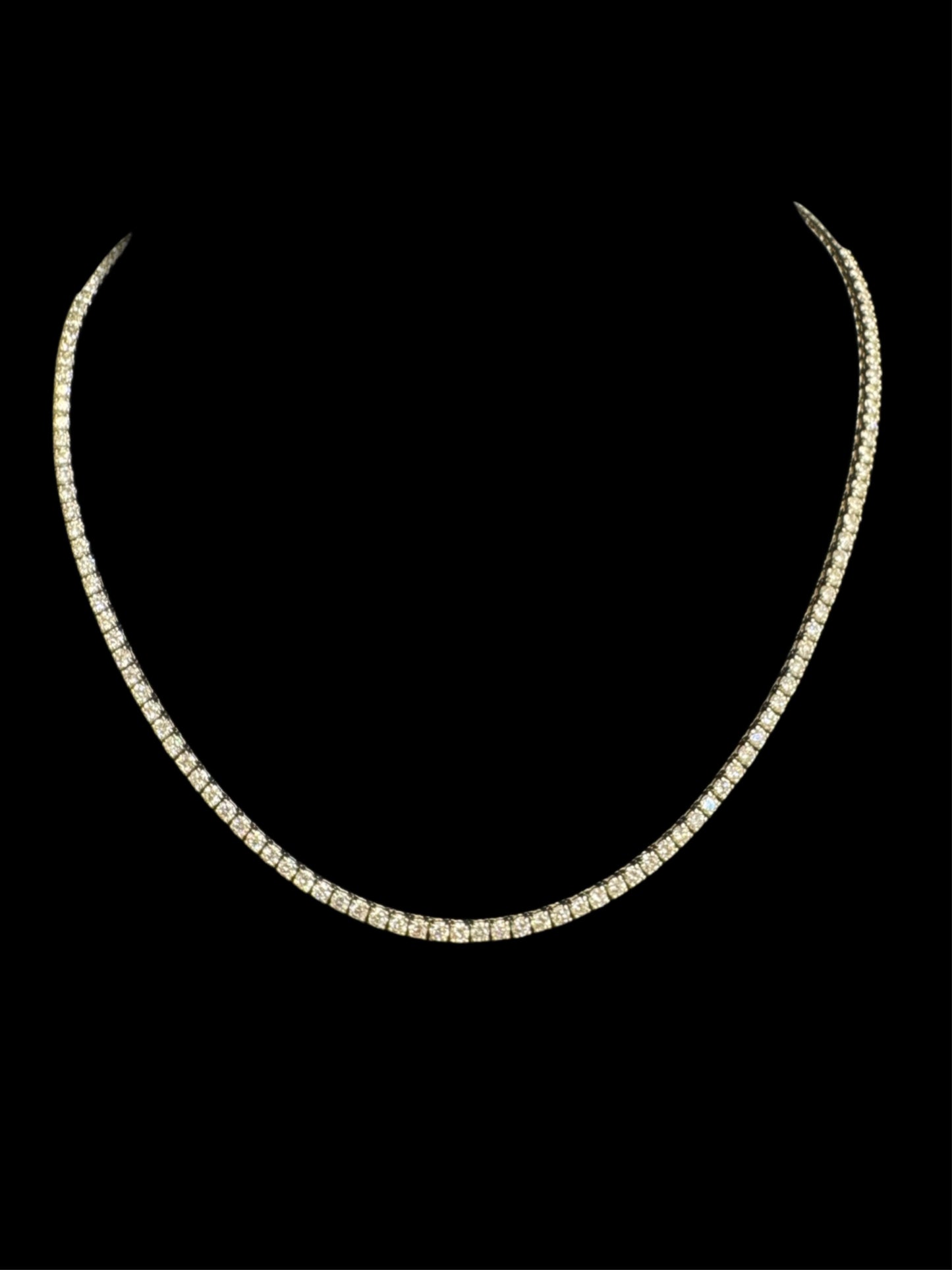 14K WHITE GOLD TENNIS LAB DIAMOND CHAIN (15.9GR 2.5MM 7.8CT 16")
