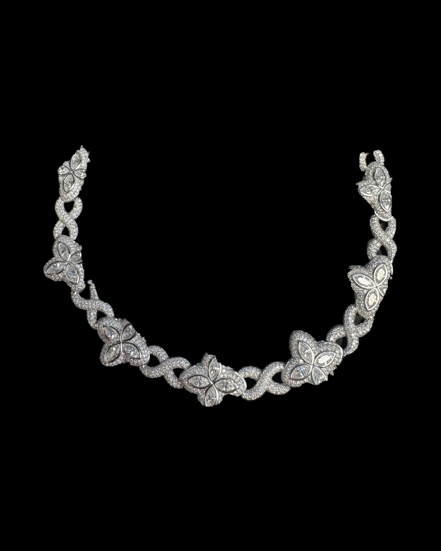 925 SILVER MOISSANITE LV BRACELET (37.7GR 17.05CTW VVS 8.5")