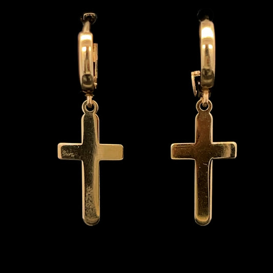 ARETES ARO CRUZ BIG 14K