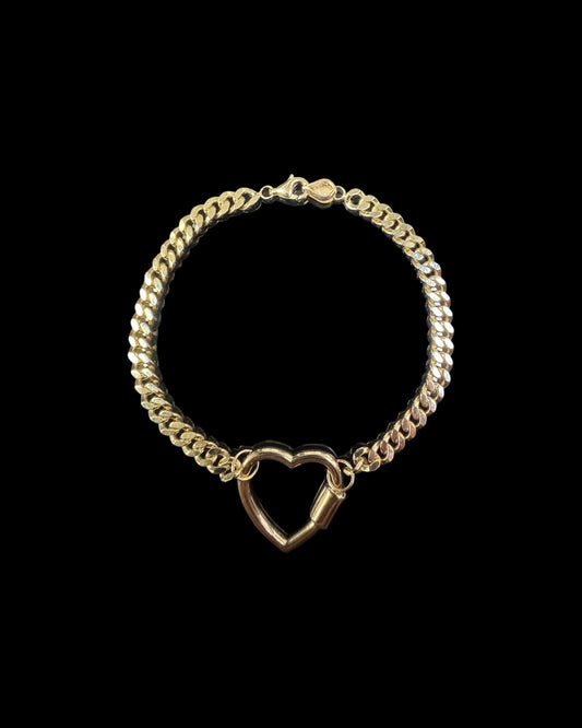 BRACELET GOLD CORAZON 9.4GR 14K 7"