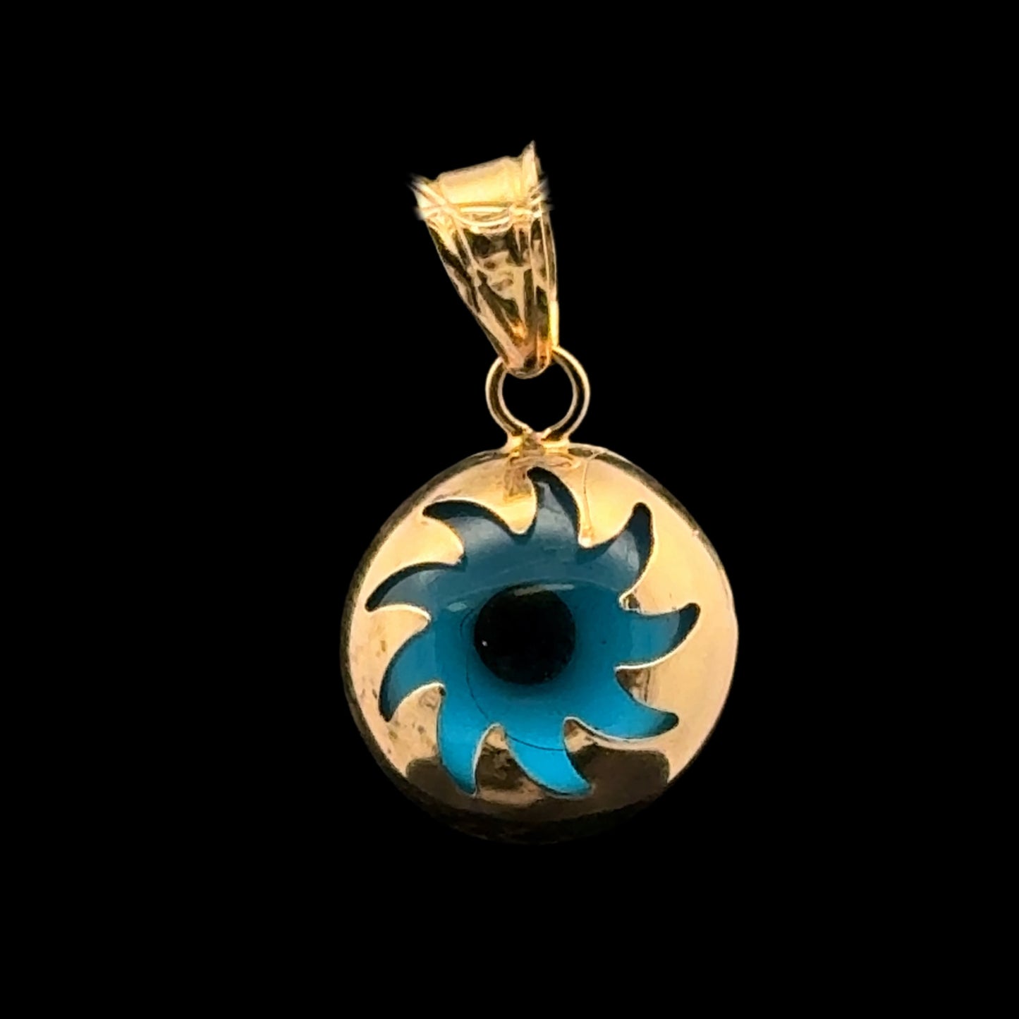 Yellow Gold Turkish Eye Pendant 1GR 14K