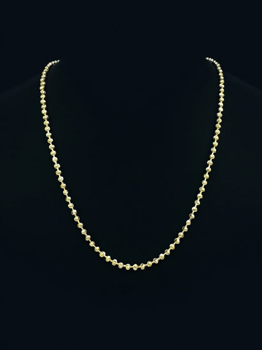 14K YELLOW MOON CUT CHAIN (21.9GR 3.5MM 22")