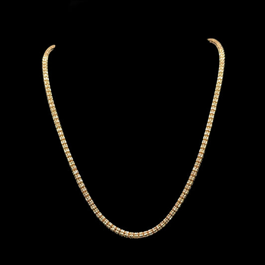 Cadena de oro rosa con forma de luna y hielo, 14,9 gr, 3,3 mm, 14 quilates, 18"