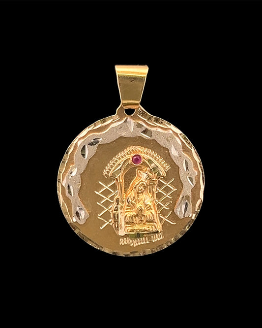 14K SMALL VIRGIN TRINITY MEDAL PENDANT CZ (5GR)