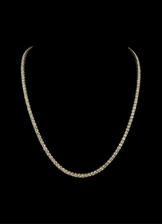 14K GOLD TENNIS LAB DIAMOND CHAIN (28.1GR 3.5MM 18.94CT 22")