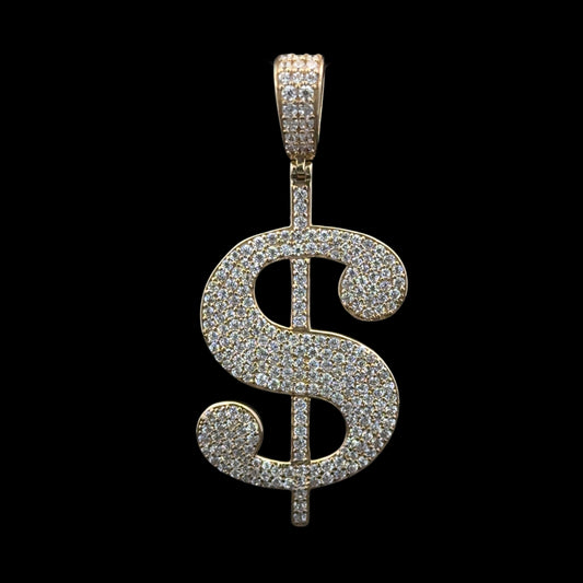 Yellow Gold Money Sign Pendant (CZ) 5GR 14K