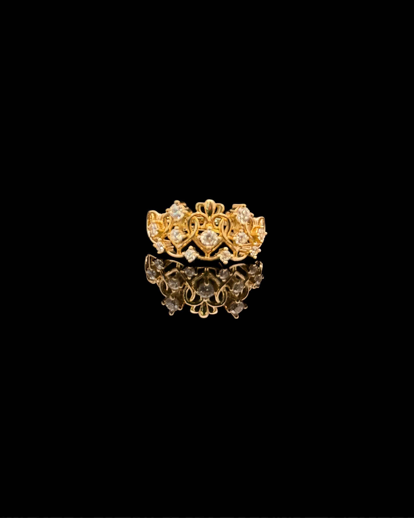 14K GOLD CROWN RING CZ (2.7GR 7")