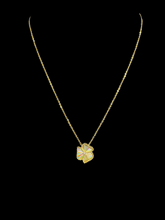 14K GOLD NECKLACE FLOWER (2.9GR 18")