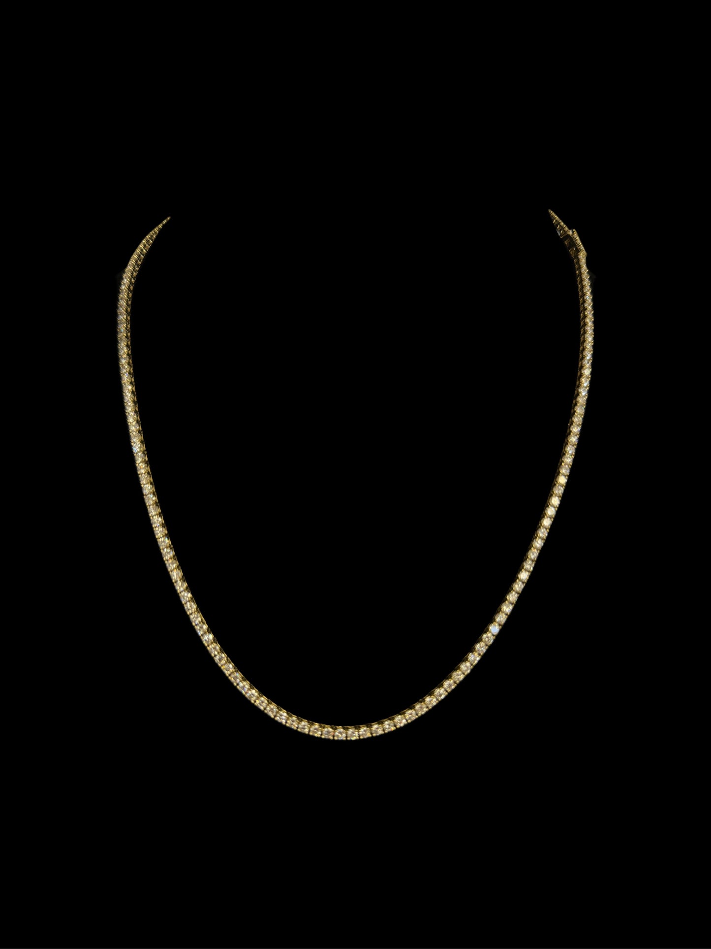 14K YELLOW GOLD TENNIS LAB DIAMOND CHAIN (17.9GR 2.5MM 7.82CT 18")