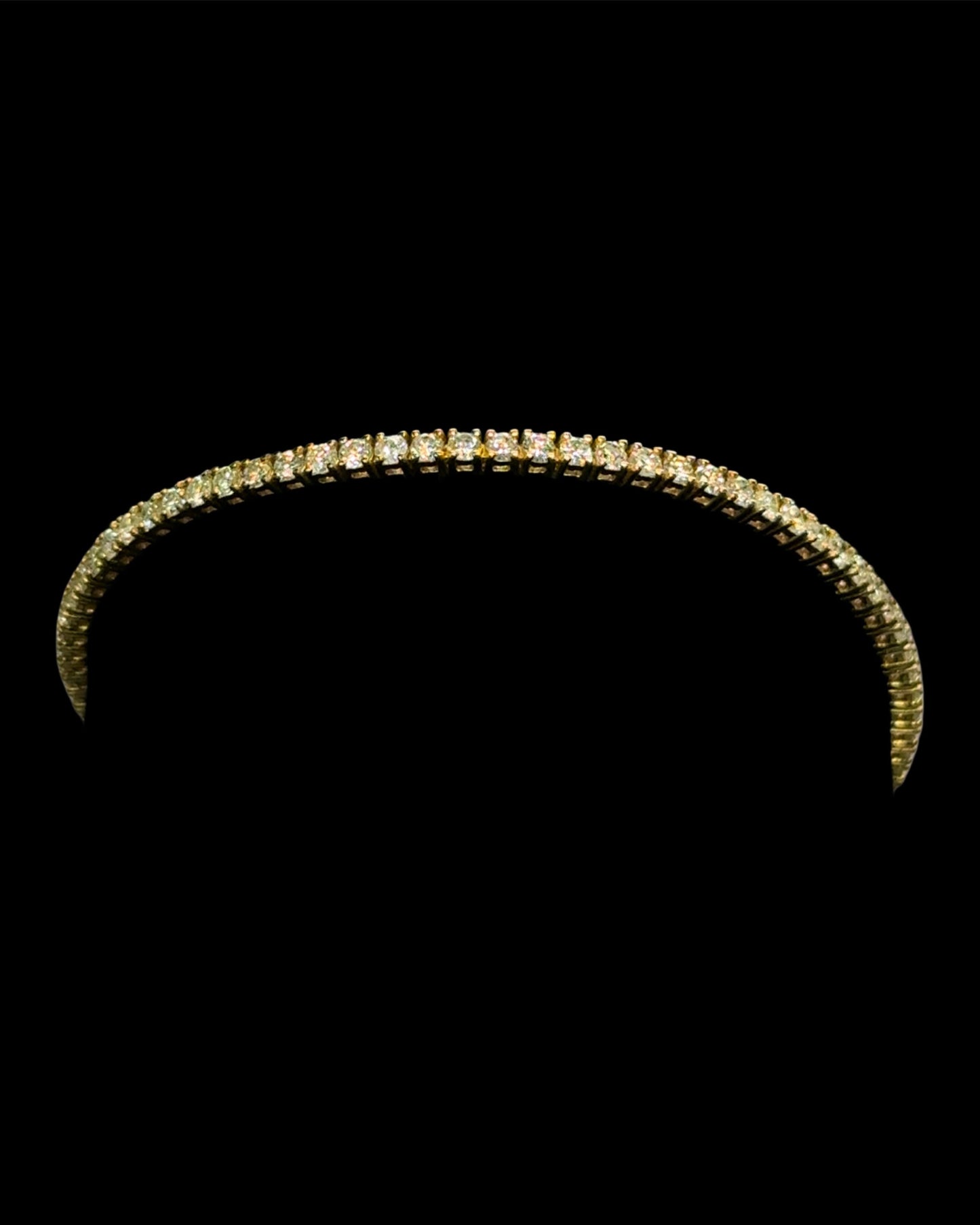 Pulsera de tenis de oro amarillo de 2,46 quilates, 6,3 gr, 2,2 mm, 14 quilates, 7"