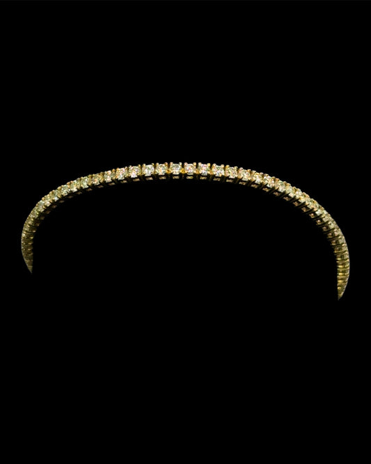 Pulsera de tenis de oro amarillo de 2,46 quilates, 6,3 gr, 2,2 mm, 14 quilates, 7"