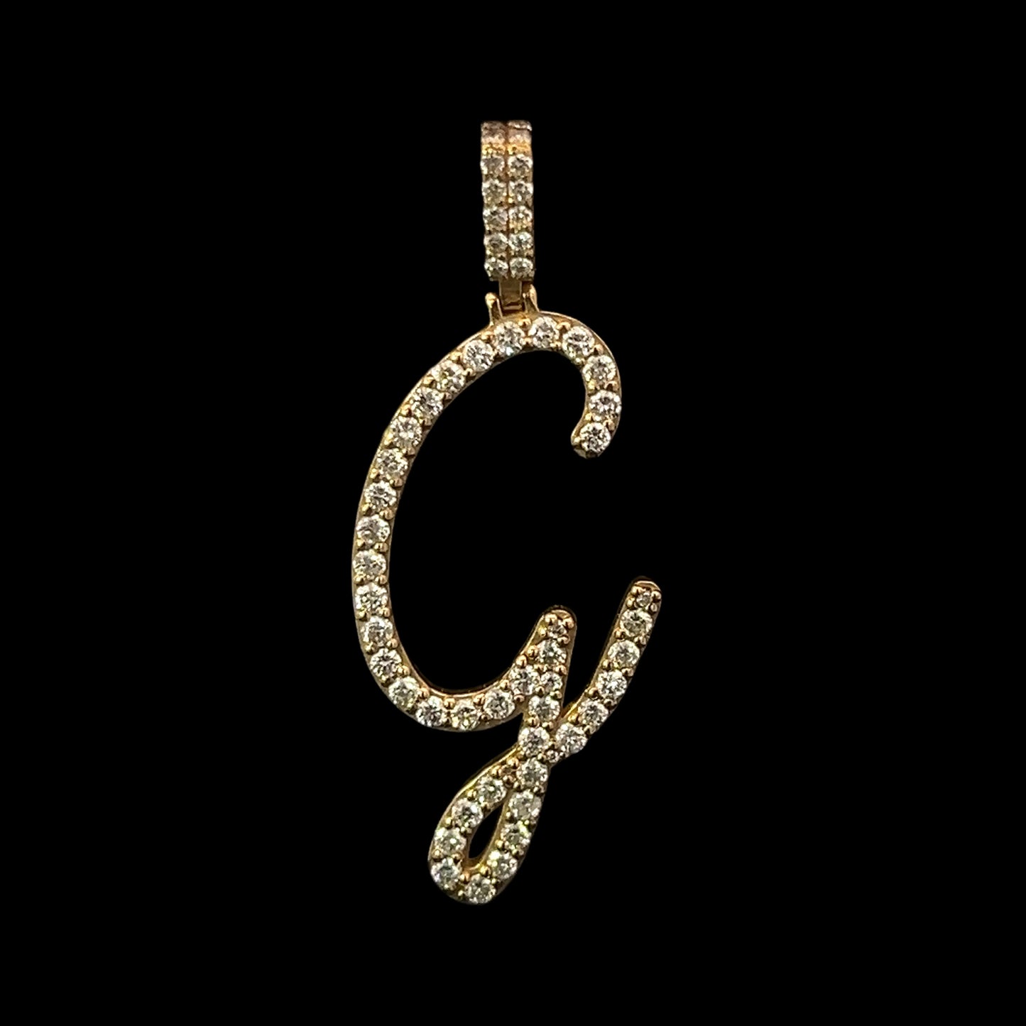 Yellow Gold Letter G Pendant 1.03CT 3.5GR 14K