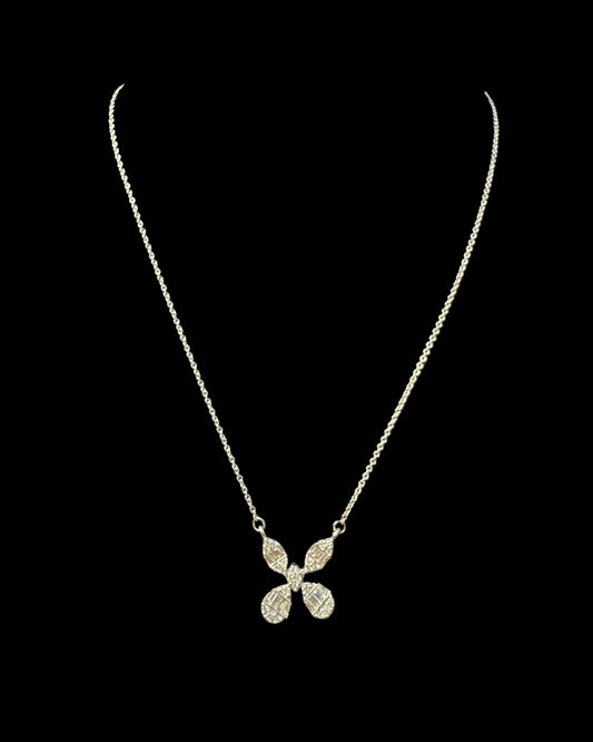 Butterfly Necklace 0.65CT 4.3GR 14K 16"