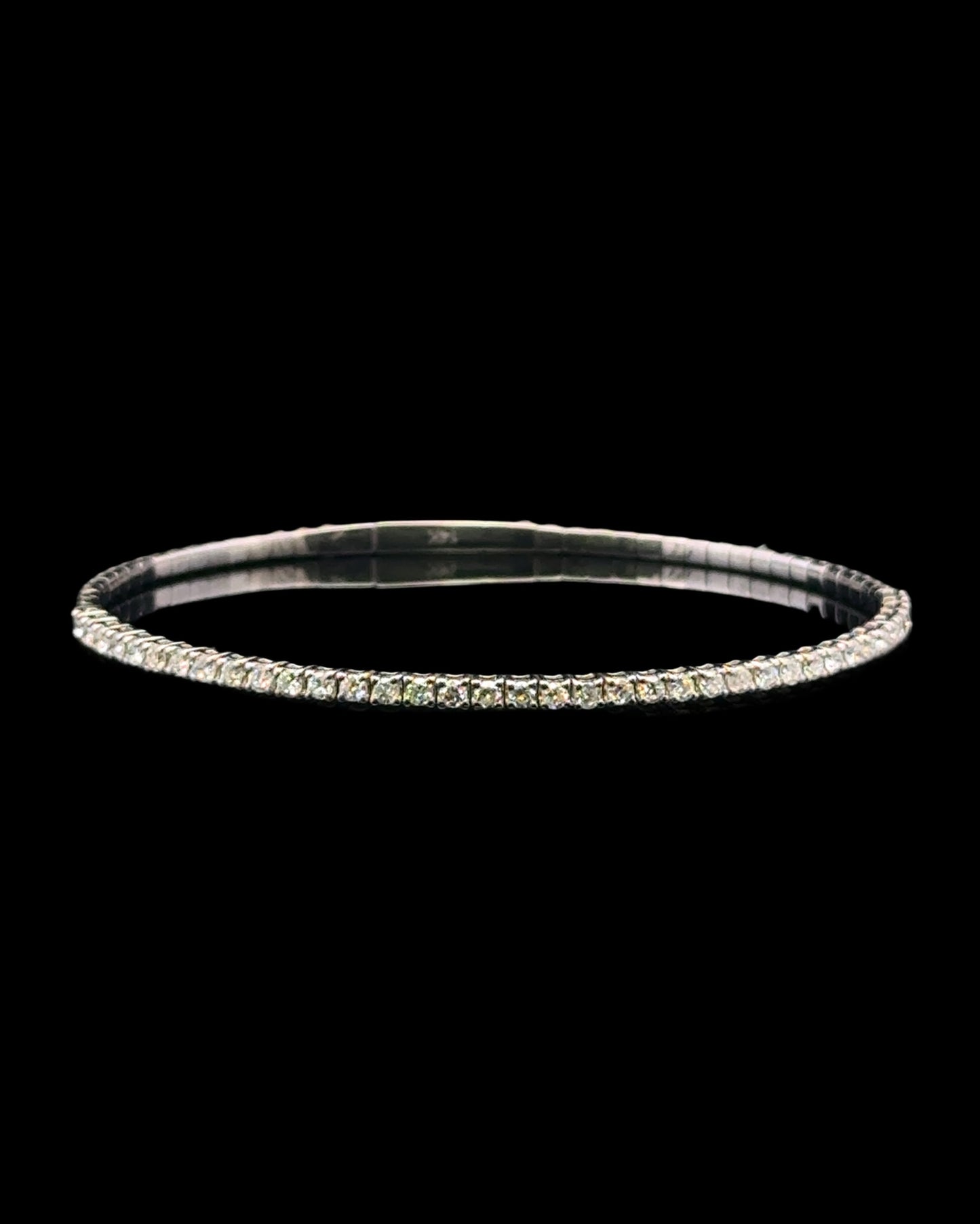 Brazalete de oro blanco de 7,4 gr, 2,4 mm, 1,11 ct, 14 quilates, 7"