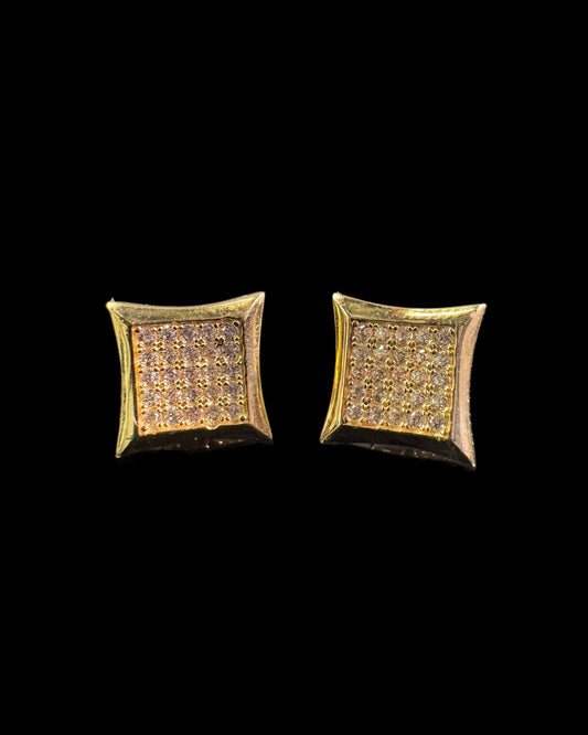 14K SQUARE CZ EARRINGS (2GR)