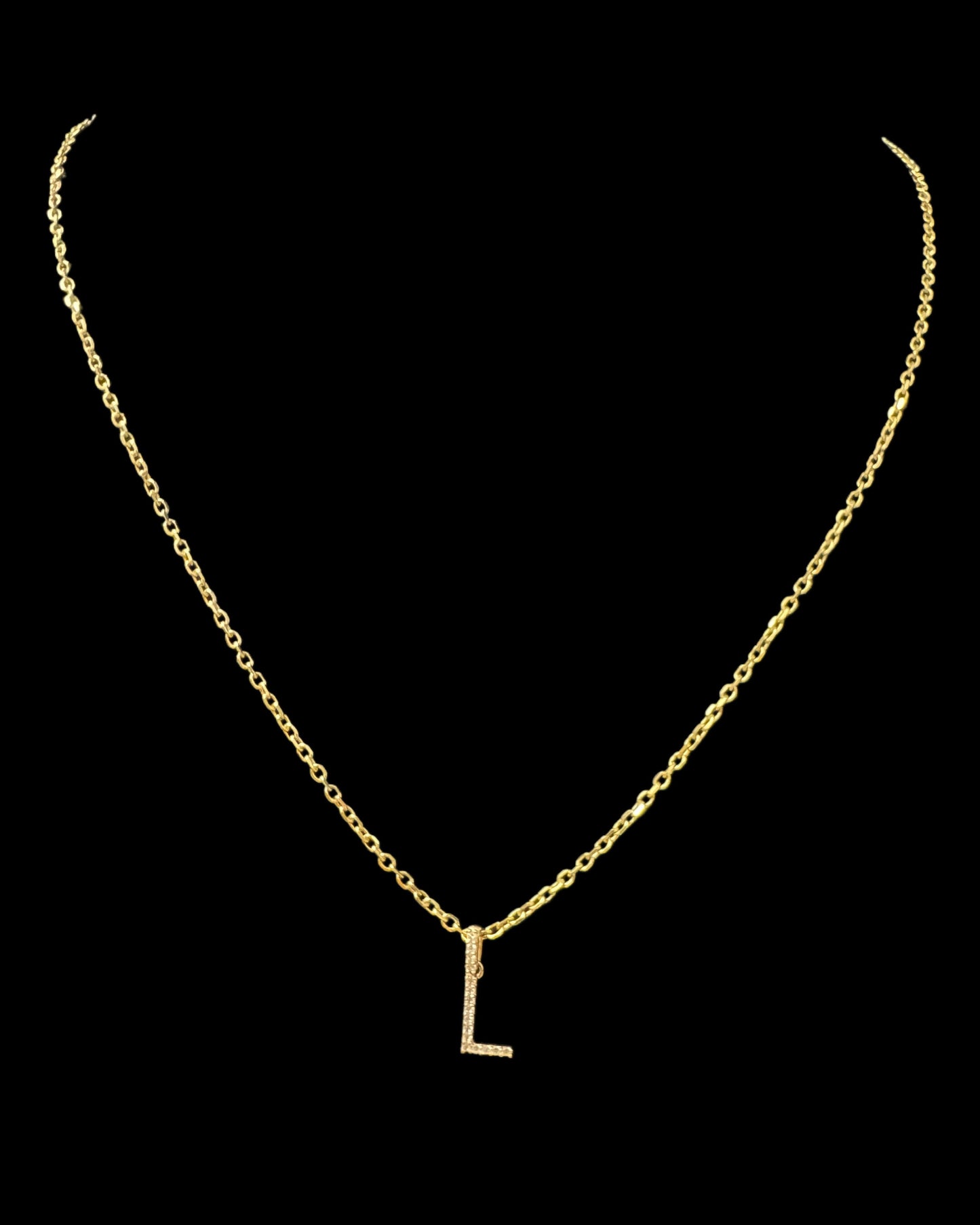 Letter L Necklace 3.4GR 14K 18"5