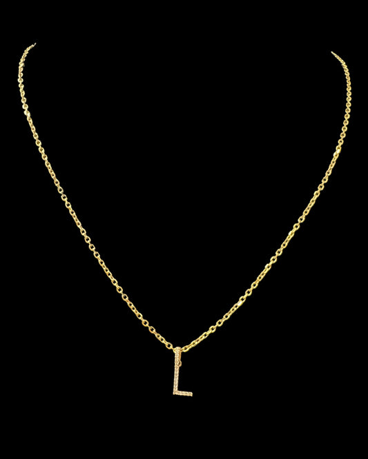 Letter L Necklace 3.4GR 14K 18"5