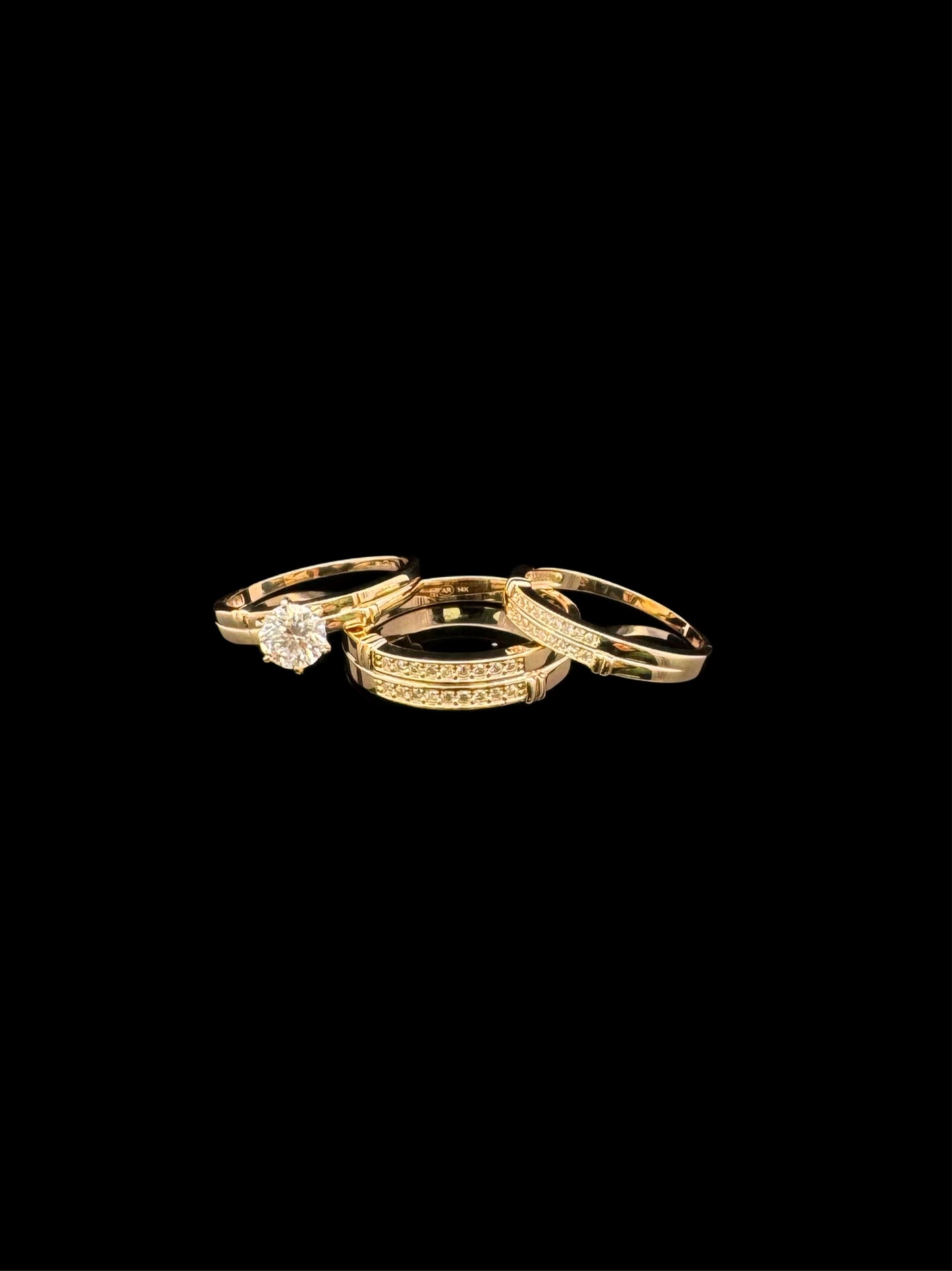 14K GOLD ENGAGEMENT MOISSANITE RING (8.1GR W8" M10.5")