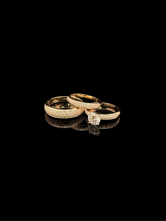14K GOLD ENGAGEMENT MOISSANITE RING (7.8GR W8" M11.5")
