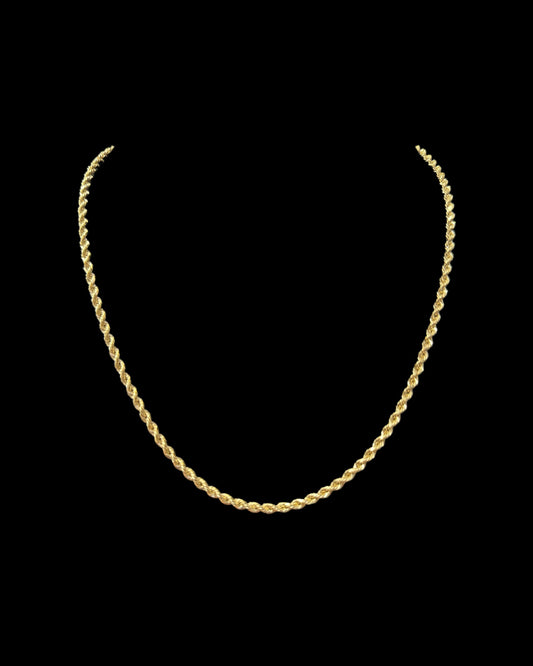 CADENA ROPE HOLLOW 3GR 3MM 14K 18"