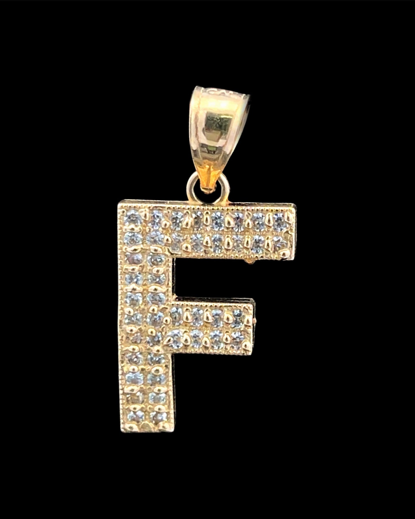 PENDANT LETRA F CZ 1.2GR 14K