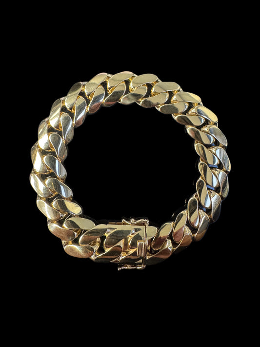 BRACELET CUBANO SEMISOLIDO 27.3GR 14MM 14K 8.5"