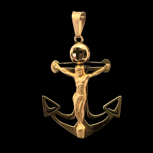 PENDANT ANCLA JESUS 1.6GR 14K