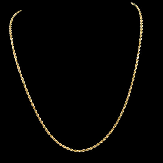 Hollow Yellow Gold Rope Chain 4.1GR 2.2MM 14K 22"