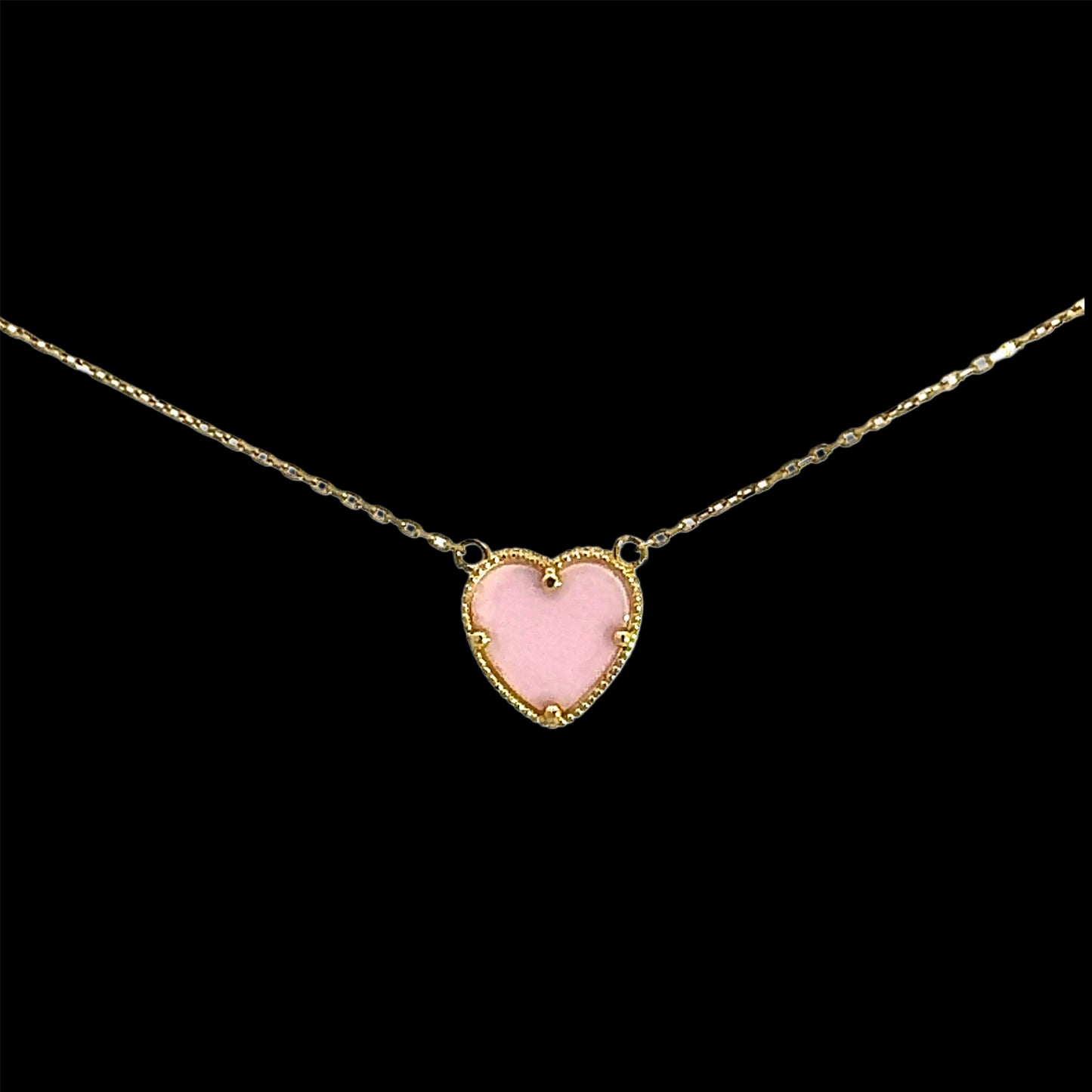 Rose Gold Heart Necklace 2.8GR 14K 18"